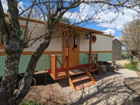 Roulotte cosy avec jacuzzi et spa, massages bien-être, nature et calme, près de Lyon - FR-1-582-477